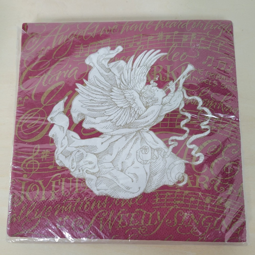 DesignWare Christmas Luncheon Napkins, Angel, Musical Notes, 16 Count - Picture 1 of 6
